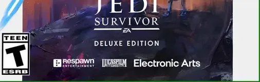 Star Wars Jedi: Survivor, the ESRB box on its front