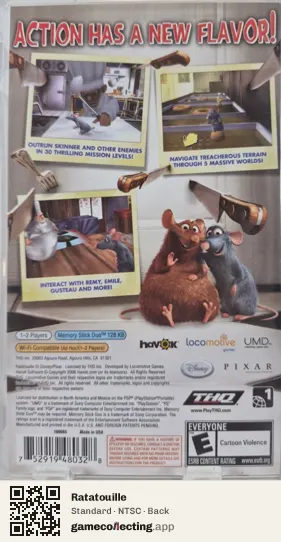 Ratatouille PlayStation Portable, NTSC box back