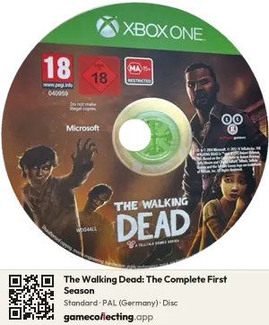 The Walking Dead: The Complete First Season Xbox One, PAL disc