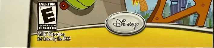 Phineas and Ferb: Ride Again, the ESRB box on its front