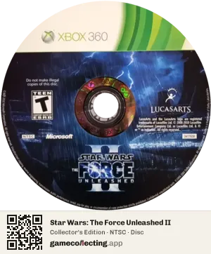 Star Wars: The Force Unleashed II Xbox 360, NTSC disc