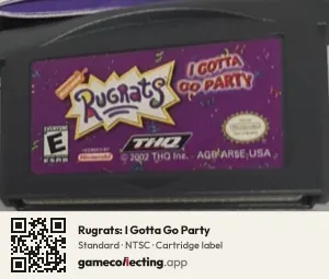 Rugrats: I Gotta Go Party Game Boy Advance, NTSC cartridge label