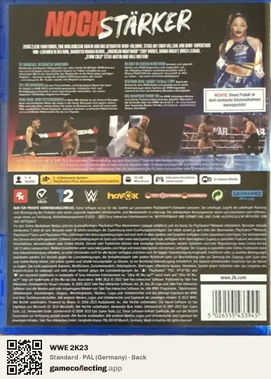 WWE 2K23 PlayStation 5, Germany box back