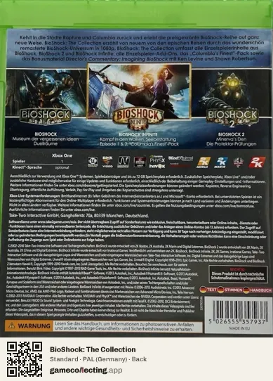 BioShock: The Collection Xbox One, Germany box back