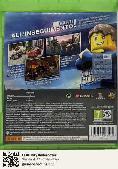 LEGO City Undercover Xbox One, Italy box back