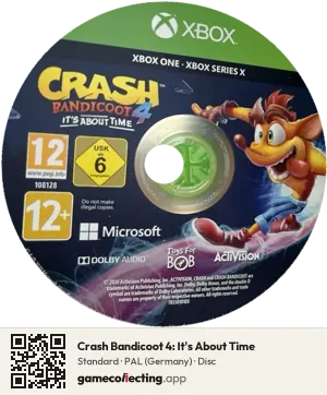 Crash Bandicoot 4: It's About Time Xbox One, PAL disc