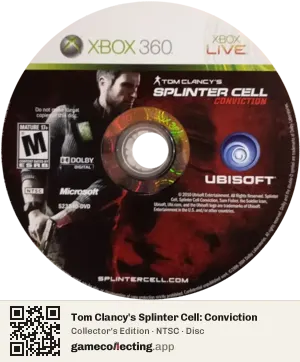 Tom Clancy's Splinter Cell: Conviction Xbox 360, NTSC disc