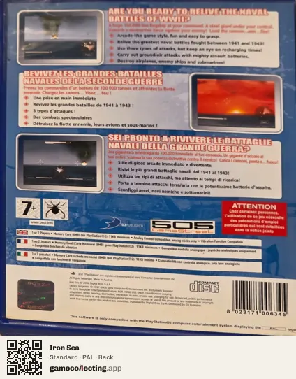 Iron Sea PlayStation 2, PAL box back