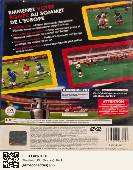 UEFA Euro 2008 PlayStation 2, France box back