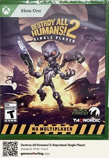Destroy All Humans! 2: Reprobed: Single Player Xbox One, NTSC box front