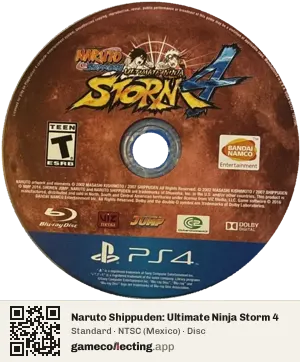 Naruto Shippuden: Ultimate Ninja Storm 4 PlayStation 4, NTSC disc