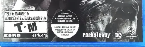 Batman: Arkham Collection, the ESRB box on its front