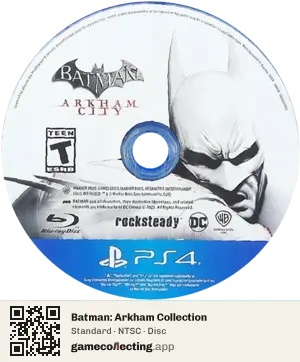 Batman: Arkham Collection PlayStation 4, NTSC disc