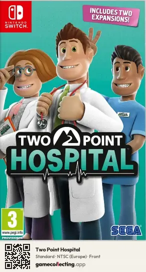 Two Point Hospital Nintendo Switch, Europe box front