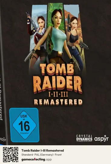 Tomb Raider I-III Remastered PlayStation 5, Germany box front