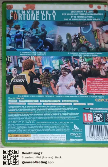Dead Rising 2 Xbox 360, France box back