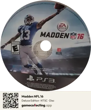 Madden NFL 16 PlayStation 3, NTSC disc