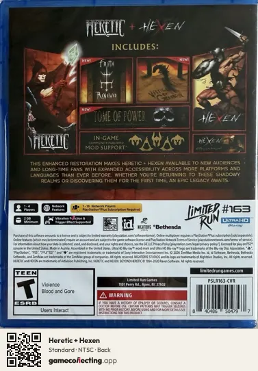 Heretic + Hexen PlayStation 5, NTSC box back