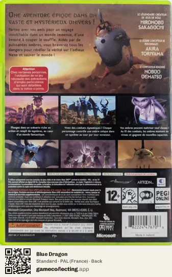 Blue Dragon Xbox 360, France box back