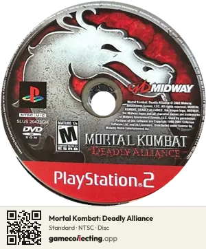 Mortal Kombat: Deadly Alliance PlayStation 2, NTSC disc