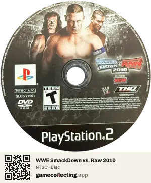 WWE SmackDown vs. Raw 2010 PlayStation 2, NTSC disc