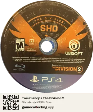 Tom Clancy's The Division 2 PlayStation 4, NTSC disc