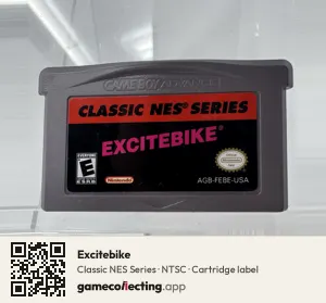 Excitebike Game Boy Advance, NTSC cartridge label