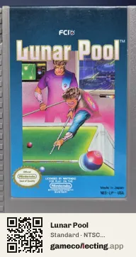 Lunar Pool Nintendo Entertainment System, NTSC cartridge label