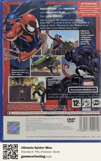Ultimate Spider-Man PlayStation 2, France box back