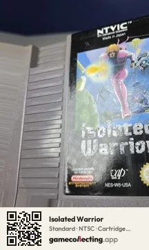 Isolated Warrior Nintendo Entertainment System, NTSC cartridge label