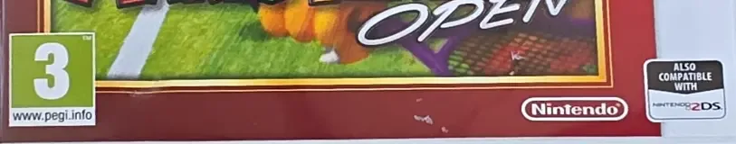 Mario Tennis Open, the PEGI square on its front