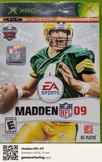 Madden NFL 09 Xbox, NTSC box front
