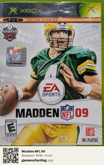 Madden NFL 09 Xbox, NTSC box front