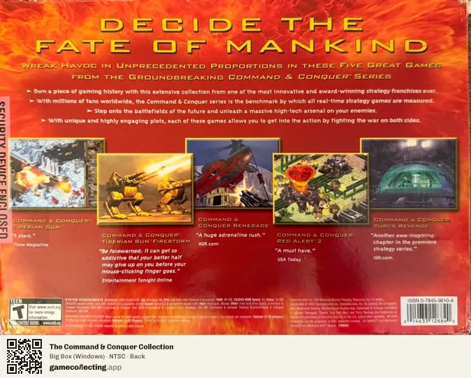 The Command & Conquer Collection Computer, NTSC box back
