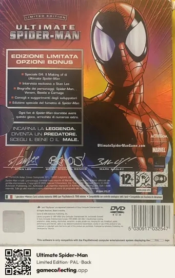 Ultimate Spider-Man PlayStation 2, PAL box back