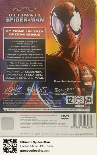 Ultimate Spider-Man PlayStation 2, PAL box back