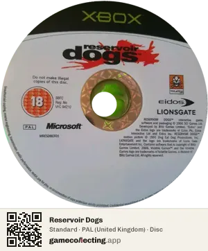 Reservoir Dogs Xbox, PAL disc