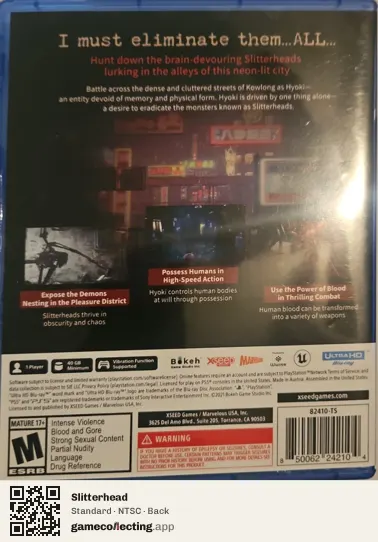 Slitterhead PlayStation 5, NTSC box back