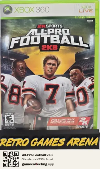 All-Pro Football 2K8 Xbox 360, NTSC box front
