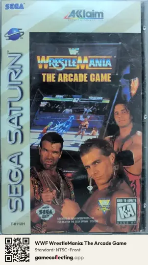 WWF WrestleMania: The Arcade Game Sega Saturn, NTSC box front