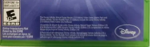 Disney Infinity 2.0, the ESRB box on its front