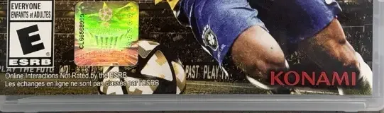 Pro Evolution Soccer 2016, the ESRB box on its front