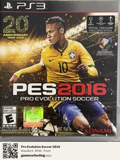 Pro Evolution Soccer 2016 PlayStation 3, NTSC box front