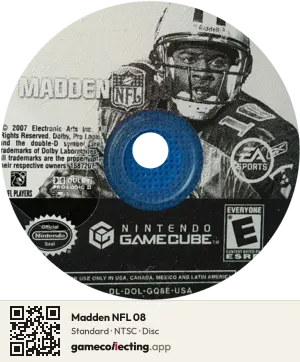 Madden NFL 08 Nintendo GameCube, NTSC disc