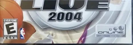 NBA Live 2004, the ESRB box on its front