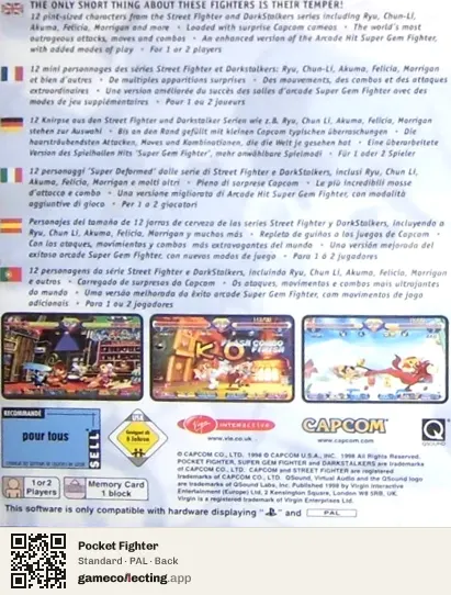 Pocket Fighter PlayStation, PAL box back