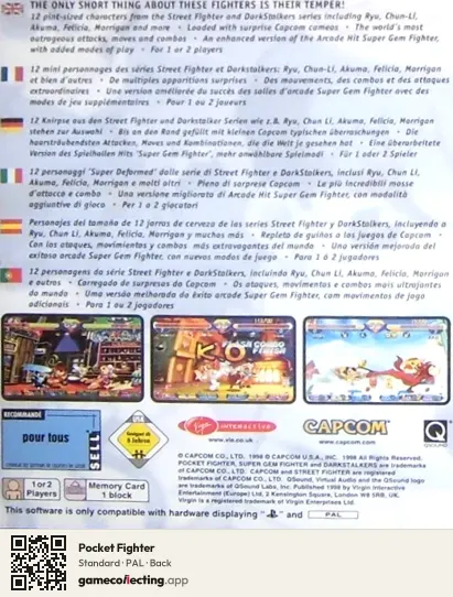 Pocket Fighter PlayStation, PAL box back