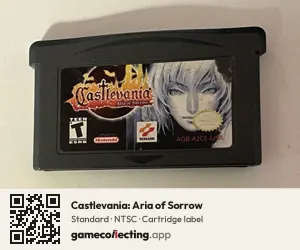 Castlevania: Aria of Sorrow Game Boy Advance, NTSC cartridge label