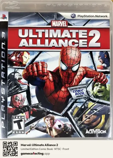 Marvel: Ultimate Alliance 2 PlayStation 3, NTSC box front