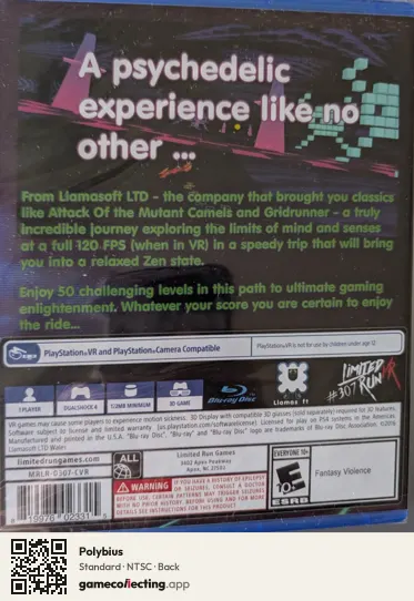 Polybius PlayStation 4, NTSC box back